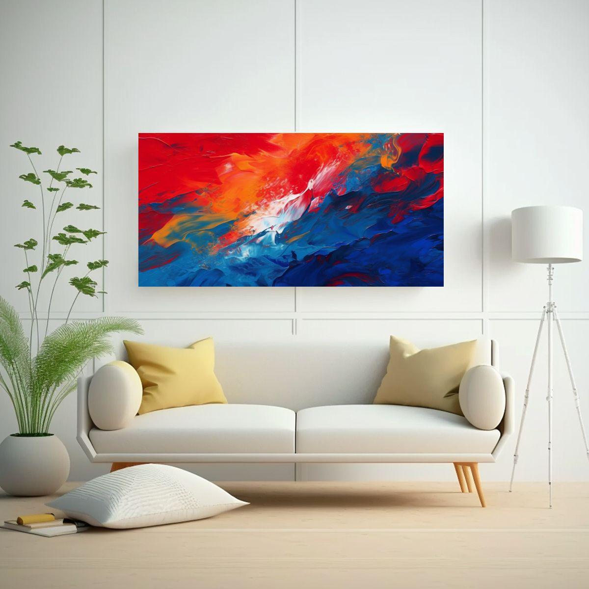 Pintura Digital Abstracta: Esencia De Decoración 80x40cm-2