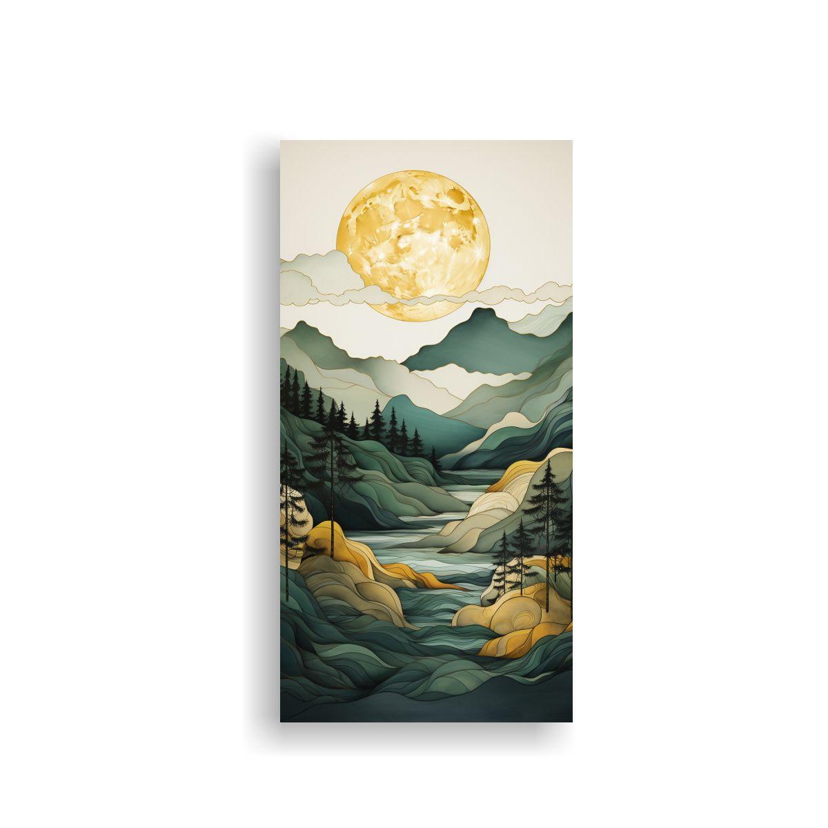 Pintura Minimalista De Montañas En Diferentes 20x40cm-0