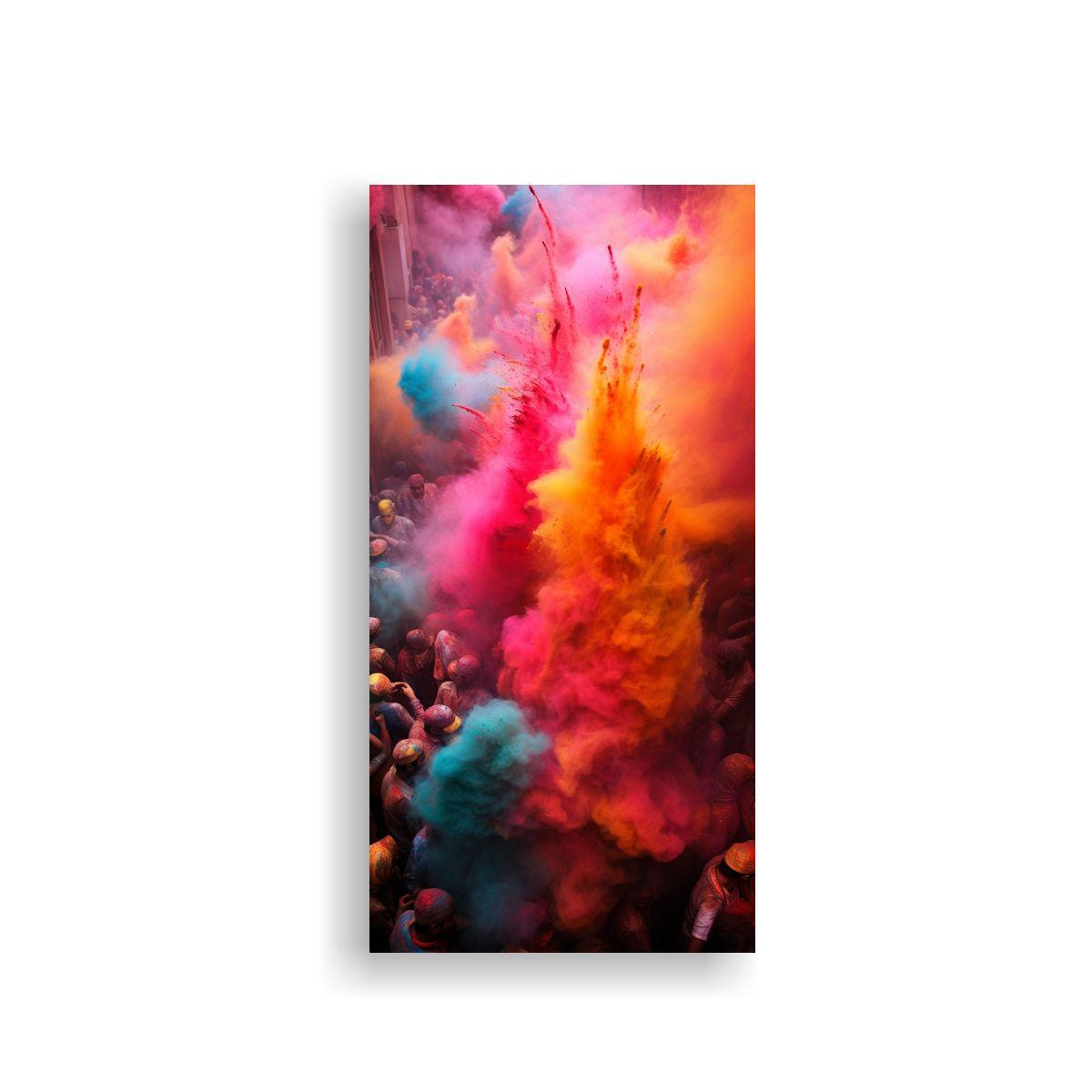 Cuadro Abstracto Vibrantes Colores Del Festival 70x140cm-0