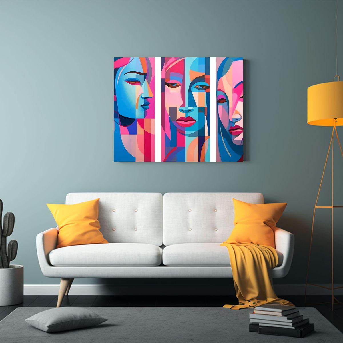 Conjunto De 4 Cuadros De Arte Abstracto Colorido 120x80cm-2