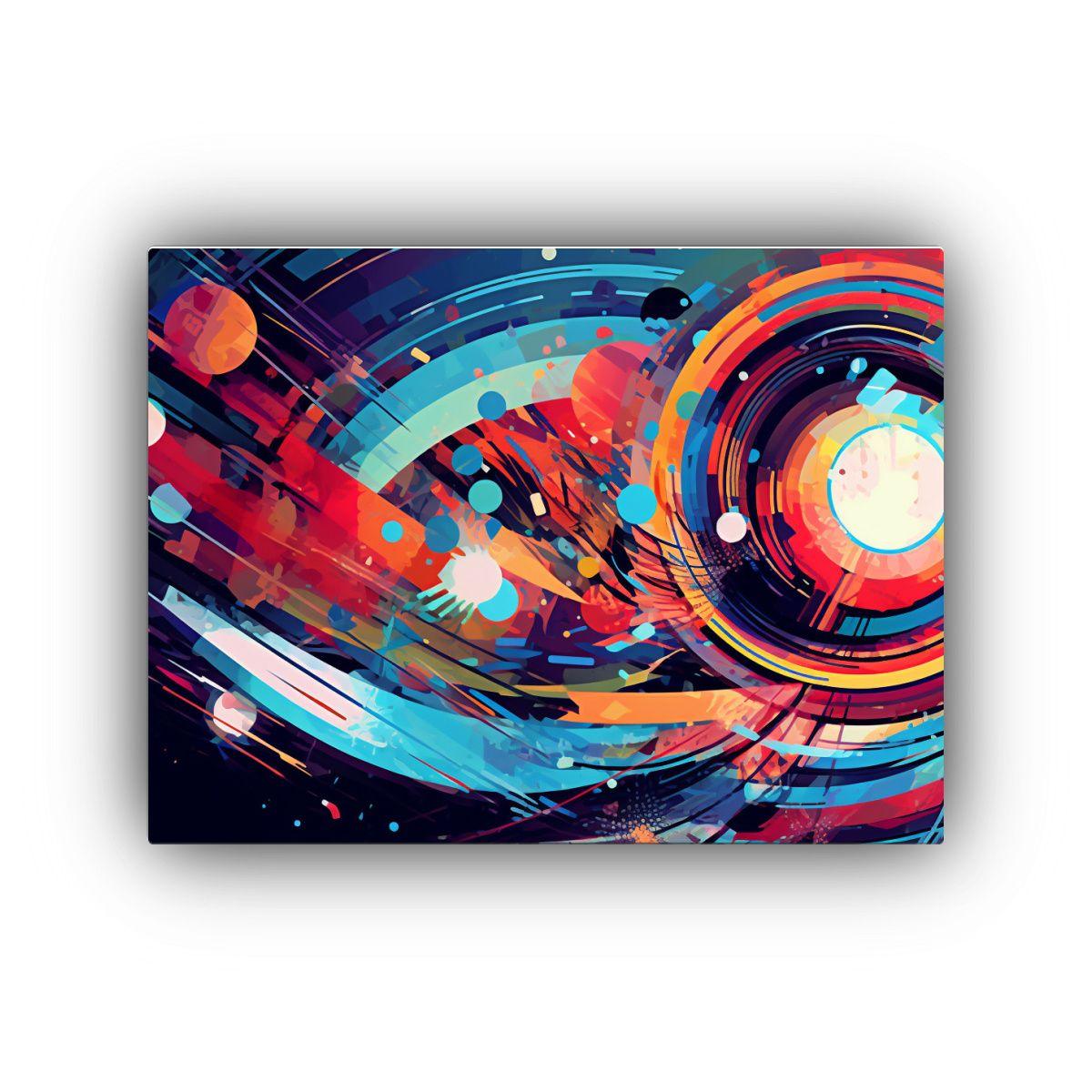Pintura Abstracta Moderna Colorida Para 30x20cm-0