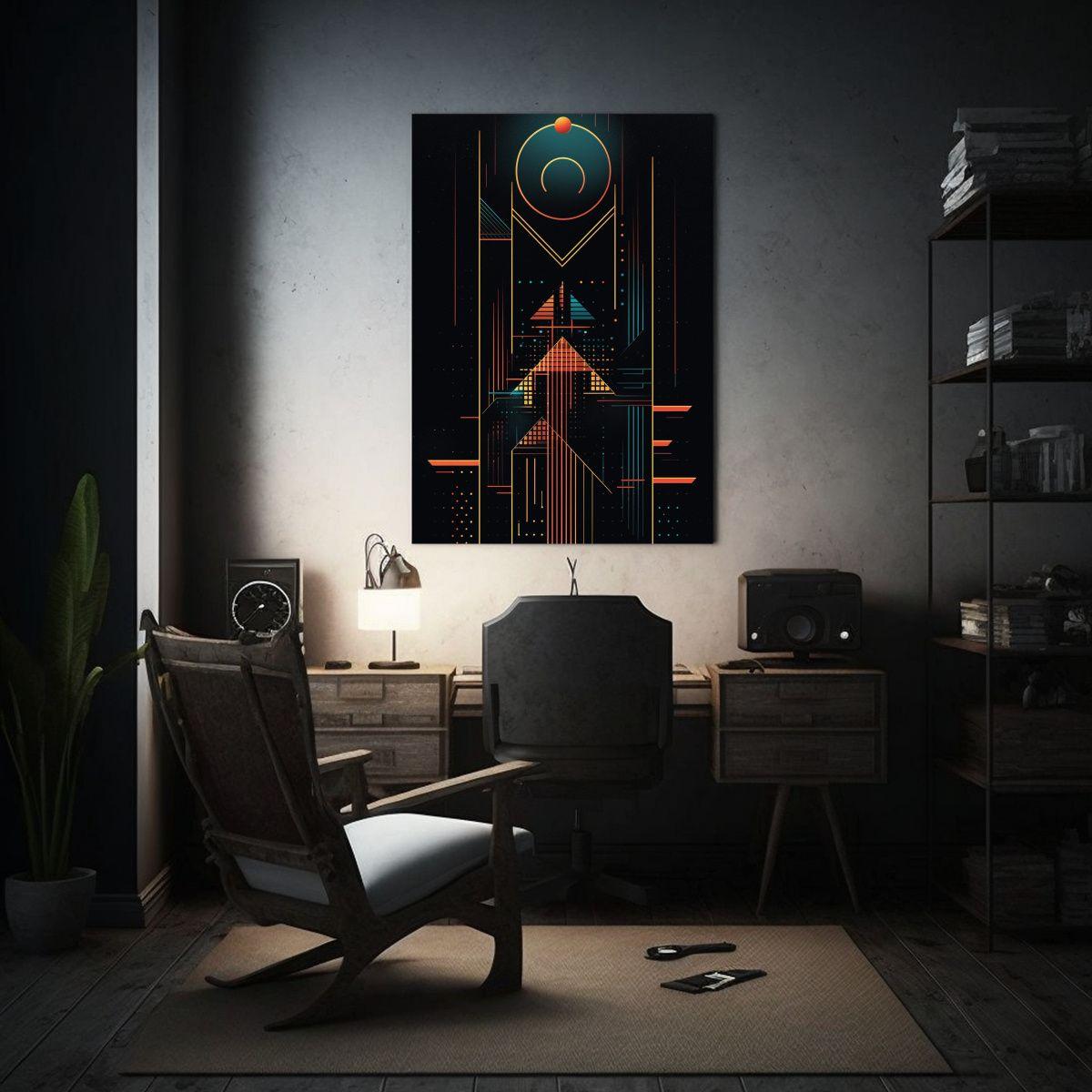 Lienzo De Tela Minimalista Geométrico 80x120 Cm-2