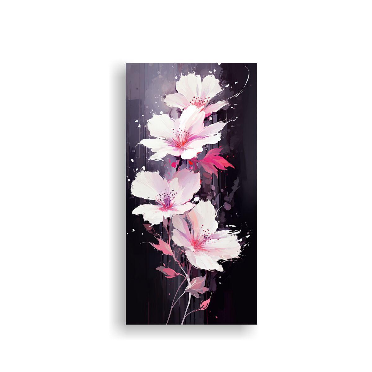 Cuadro Moderno Calma En Colores Blanco Y Rosa, 40x80cm-0