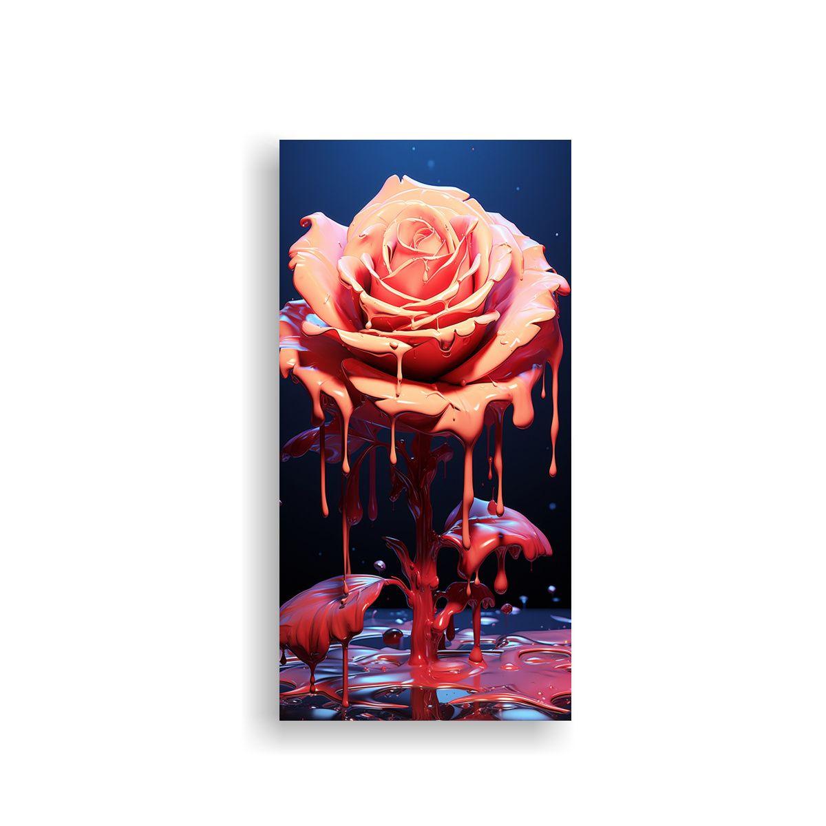Cuadro Lienzo Moderno Rosa Derritiéndose Estilo 60x120cm-0