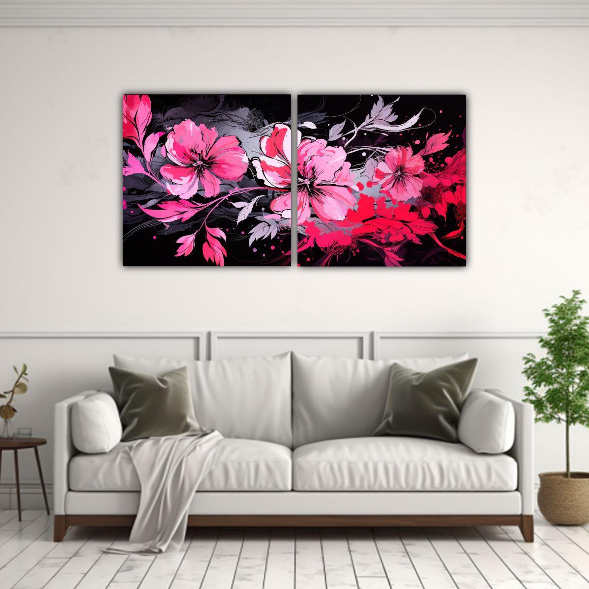Conjunto De Telas Bastidor Movimiento Impactante 100x50 Cm-2