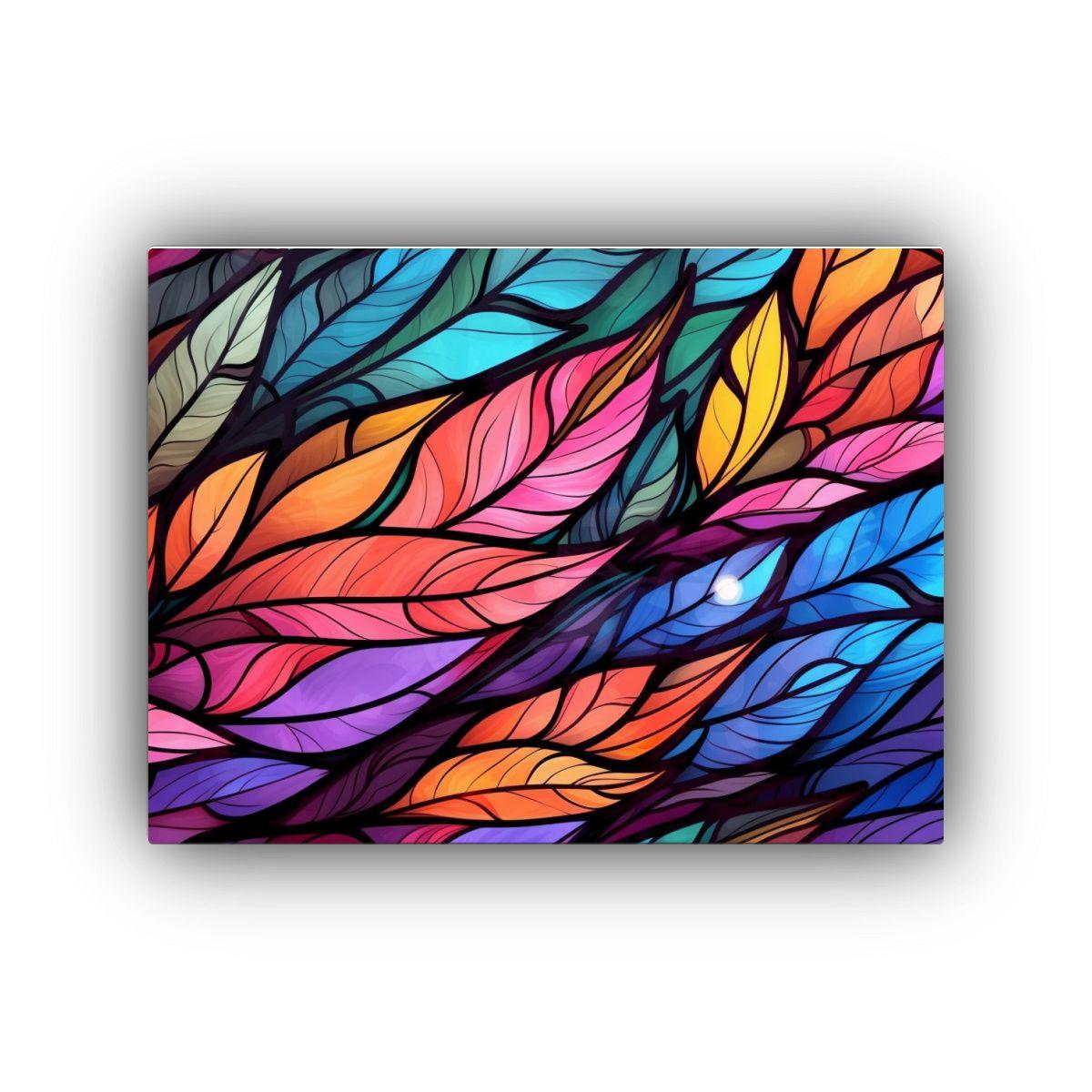 Cuadro Abstracto Colorido En Vidrio Manchado Con Arte De Lí 45x30cm-0