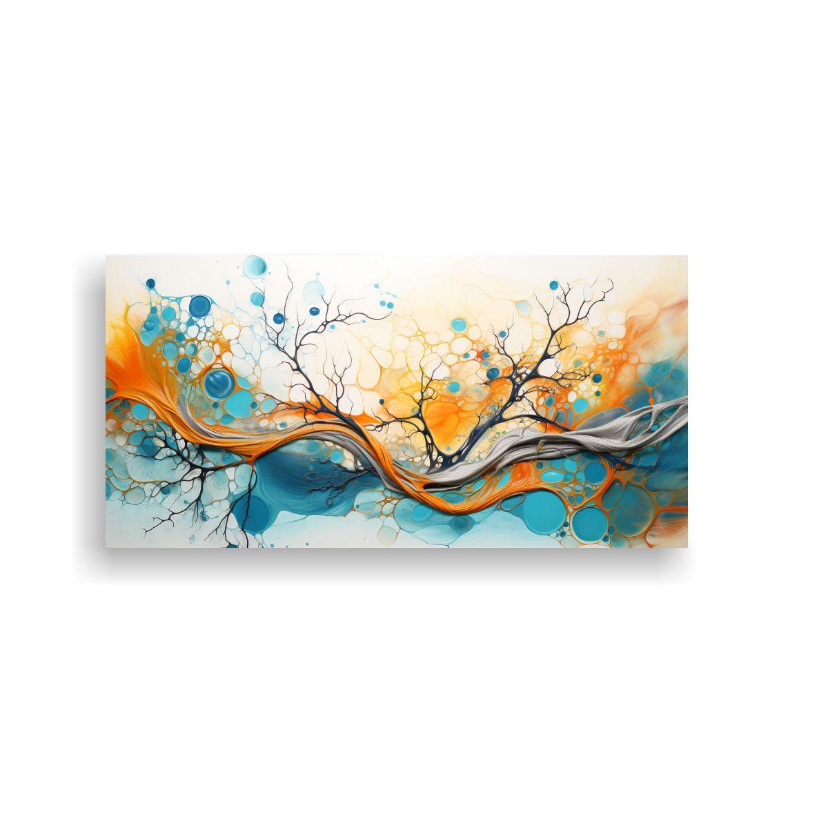 Pintura Lienzo Naturaleza Viva En Tonos Naranja Y 120x60cm-0