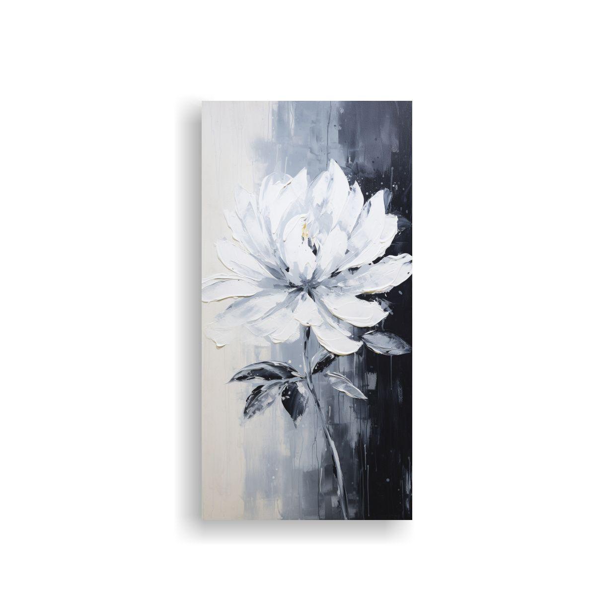 Pintura En Lienzo Conceptual Época, Flor Negra 40x80cm-0