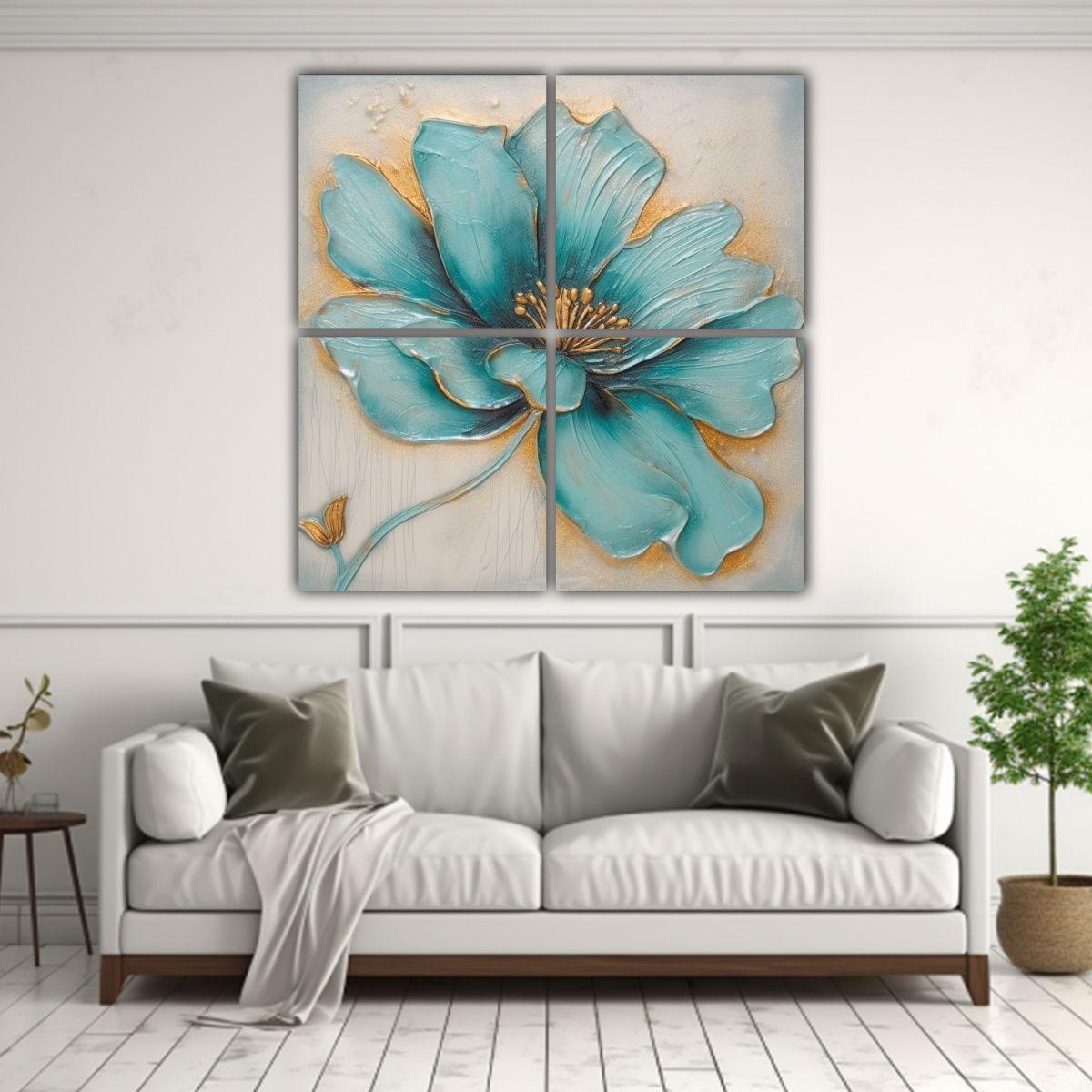 4 Telas En Bastidor Calidos Artesanal Con 160x160 Cm-2