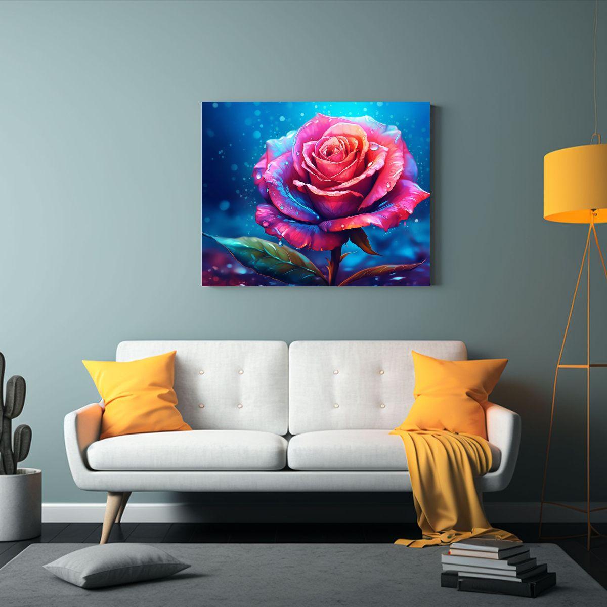 Pintura Acuarela Rosa En Estilo Urbano De Fondo 30x20cm-2
