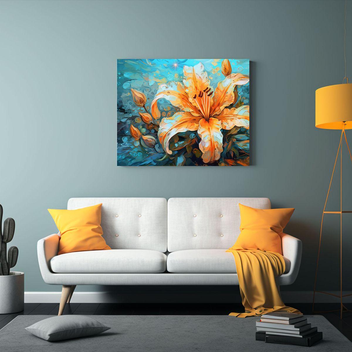 Pintura Decorativa De Lirio Colorido Y Llamativo 30x20cm-2