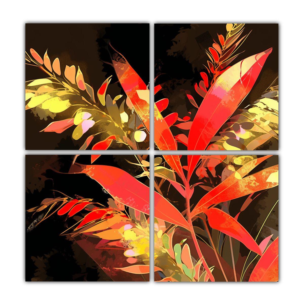 Lienzos Resistentes Amarillo Y Rojo, Estilo 140x140 Cm-0