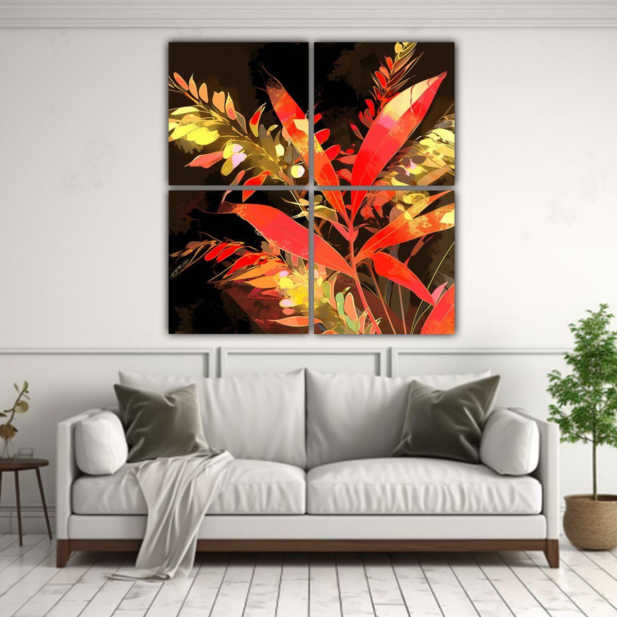 Lienzos Resistentes Amarillo Y Rojo, Estilo 140x140 Cm-2