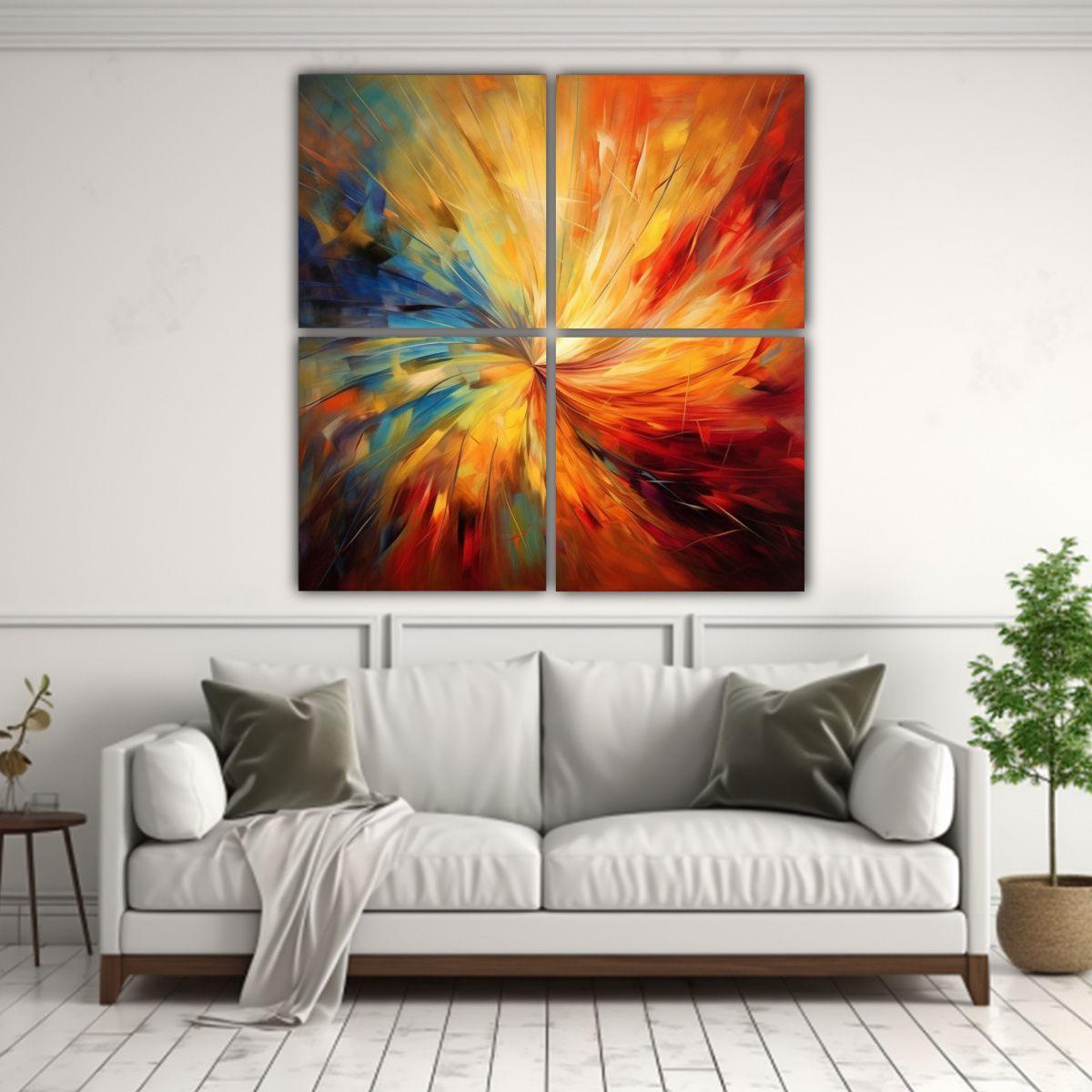 Cuadro Abstracto Colorido Gran Imagen Expresiva 100x100 Cm-2
