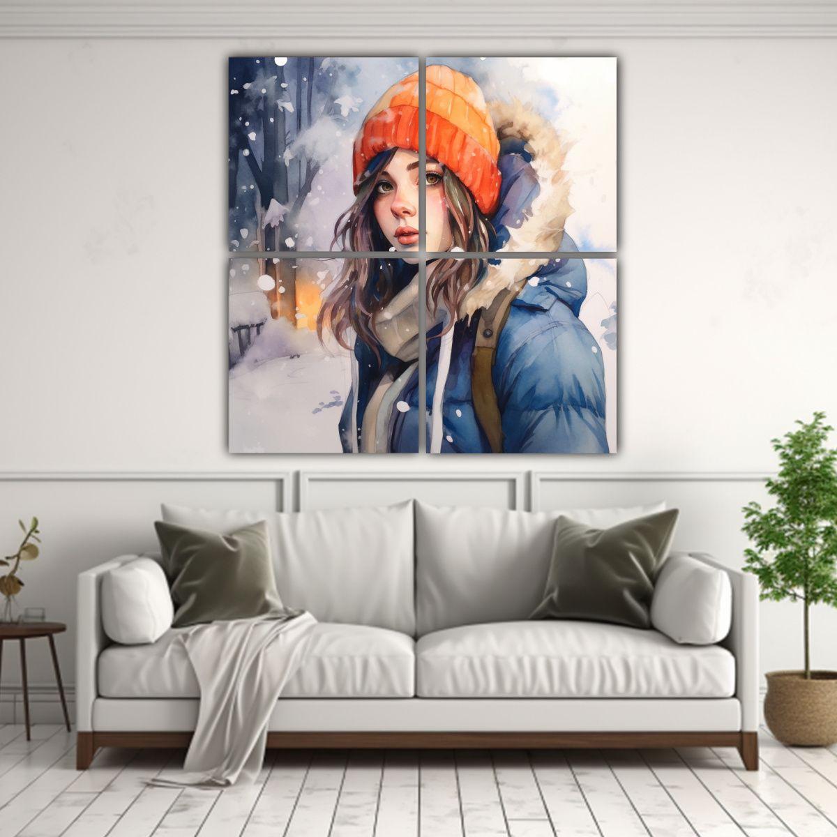 Pinturas Decorativas Originales De Invierno En 80x80 Cm-2