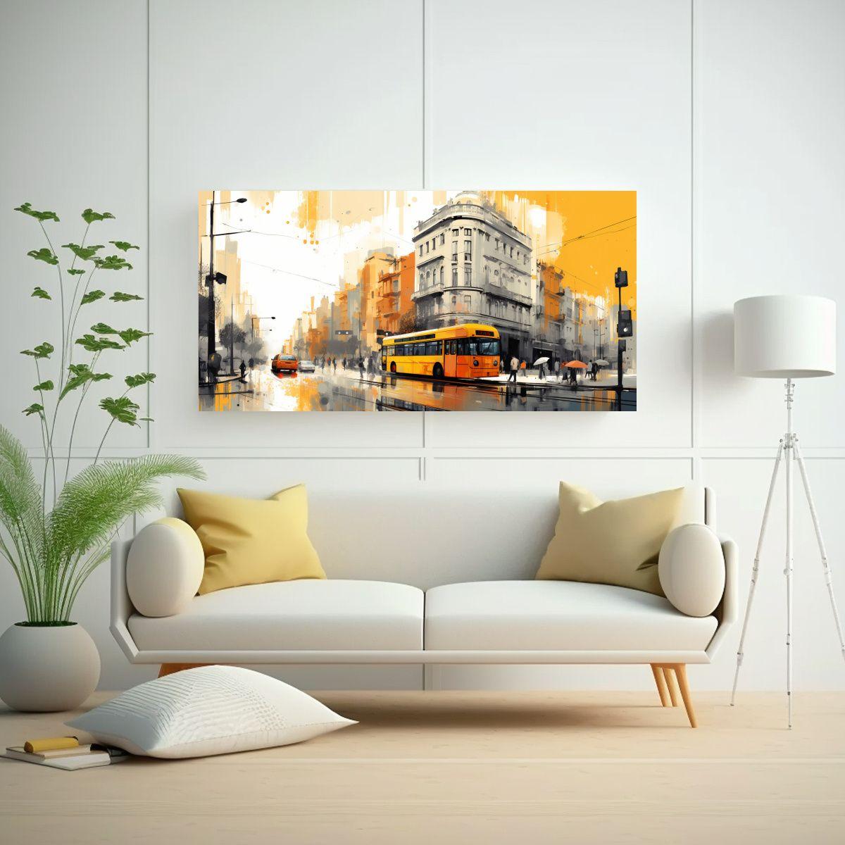 Paisaje Urbano De Santiago En Chile En Tonos 160x80cm-2