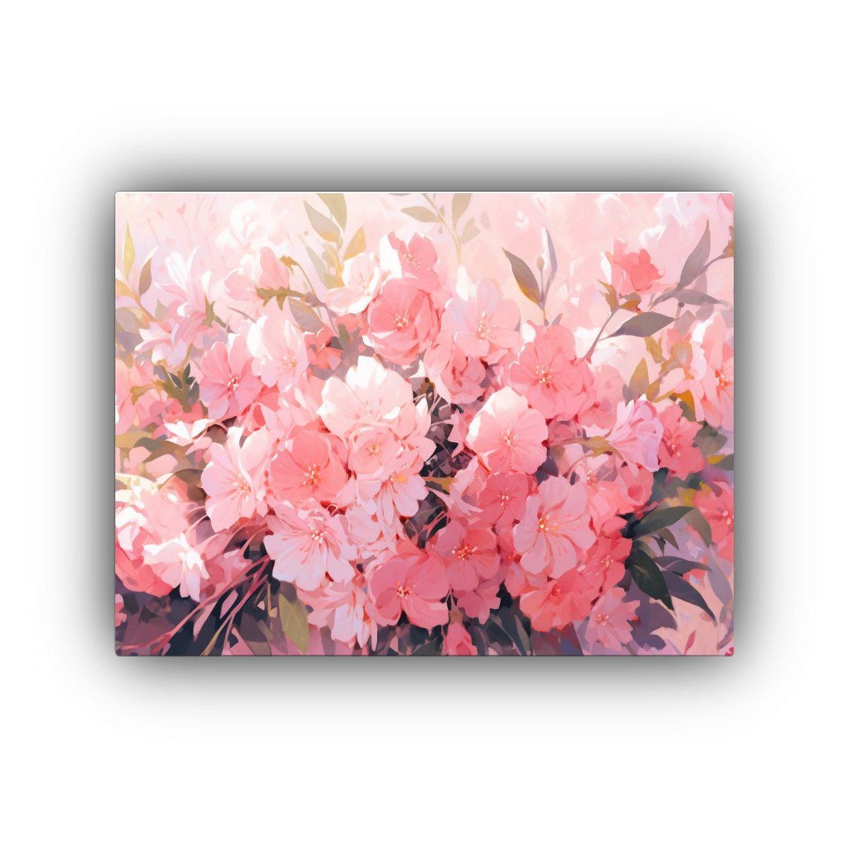 Pintura Floral En Lienzo Estilo Bastidor Tonos 90x60cm-0