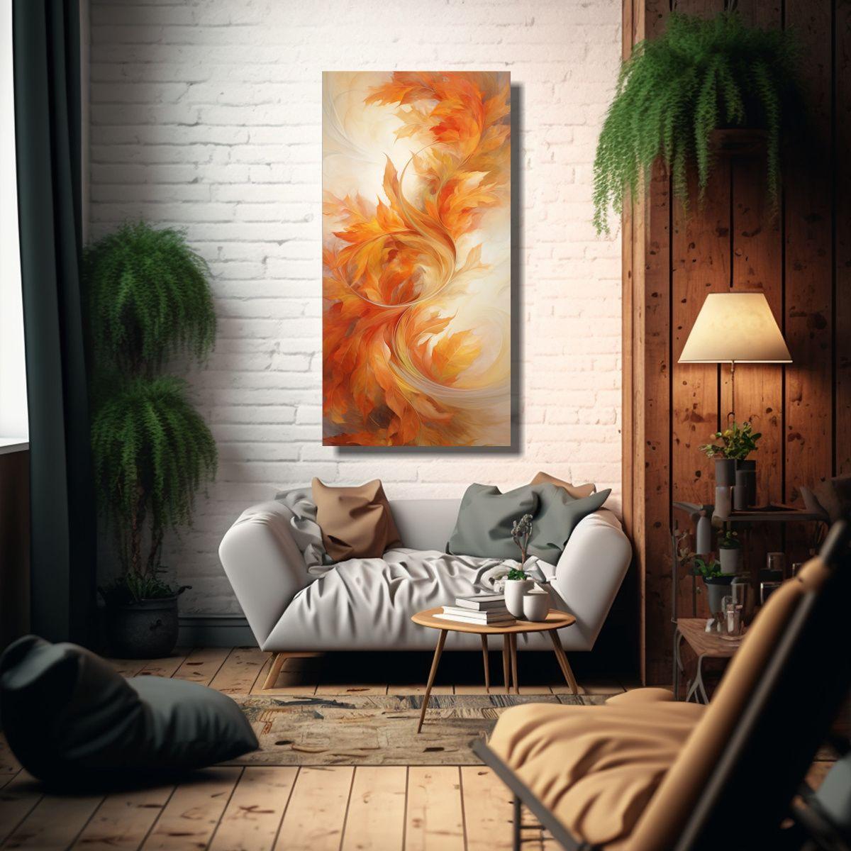 Cuadro Abstracto Combinación Remolino De Hojas 50x100cm-2
