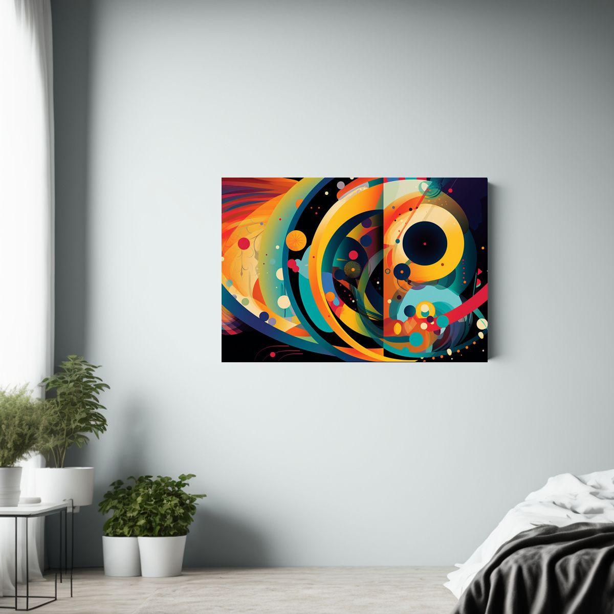 Con Cráneos Abstractos, Galaxia En Degradado Pinturas Decor 90x60cm-2