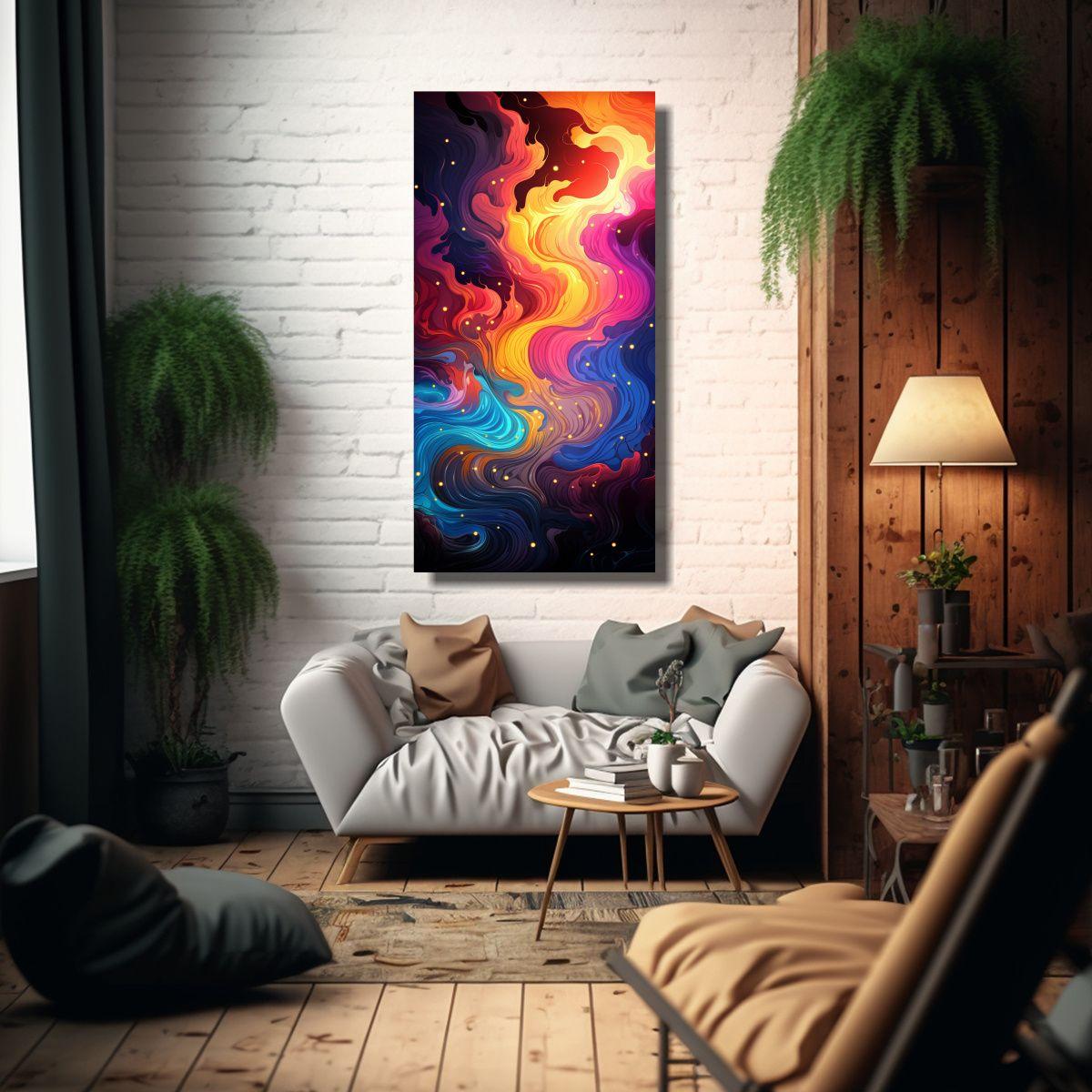 Cuadro Imagen Enigmático Marbling Plano Lienzo 30x60cm-2