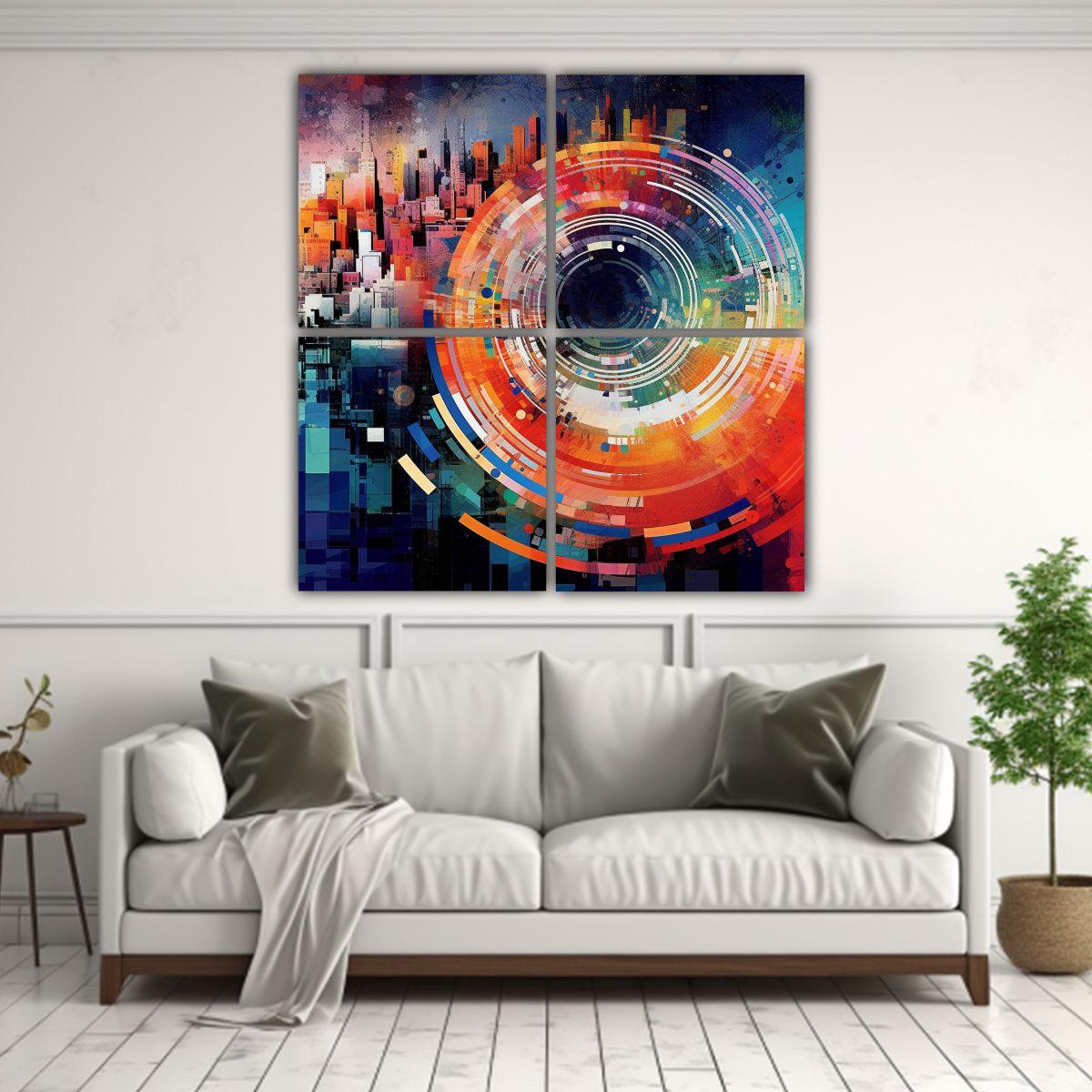 Cuatro Telas Sublimadas Texturizadas Que Generan 40x40 Cm-2