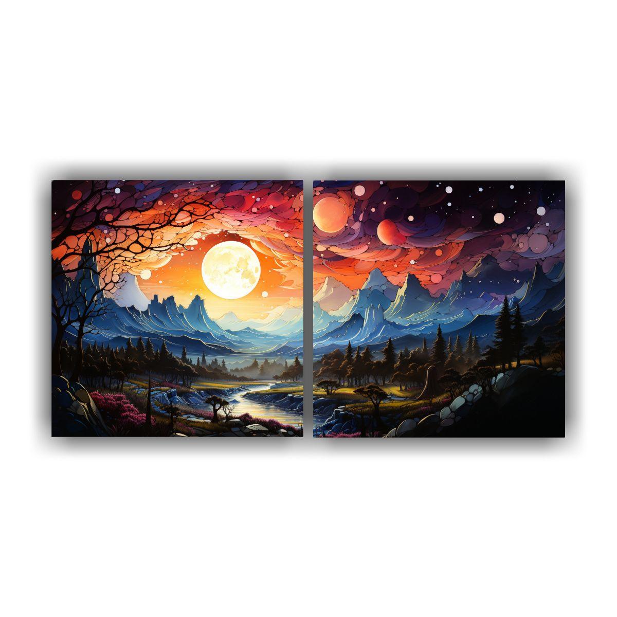 Cuadro Pintura Movimiento Personalidad Montaña 40x20 Cm-0