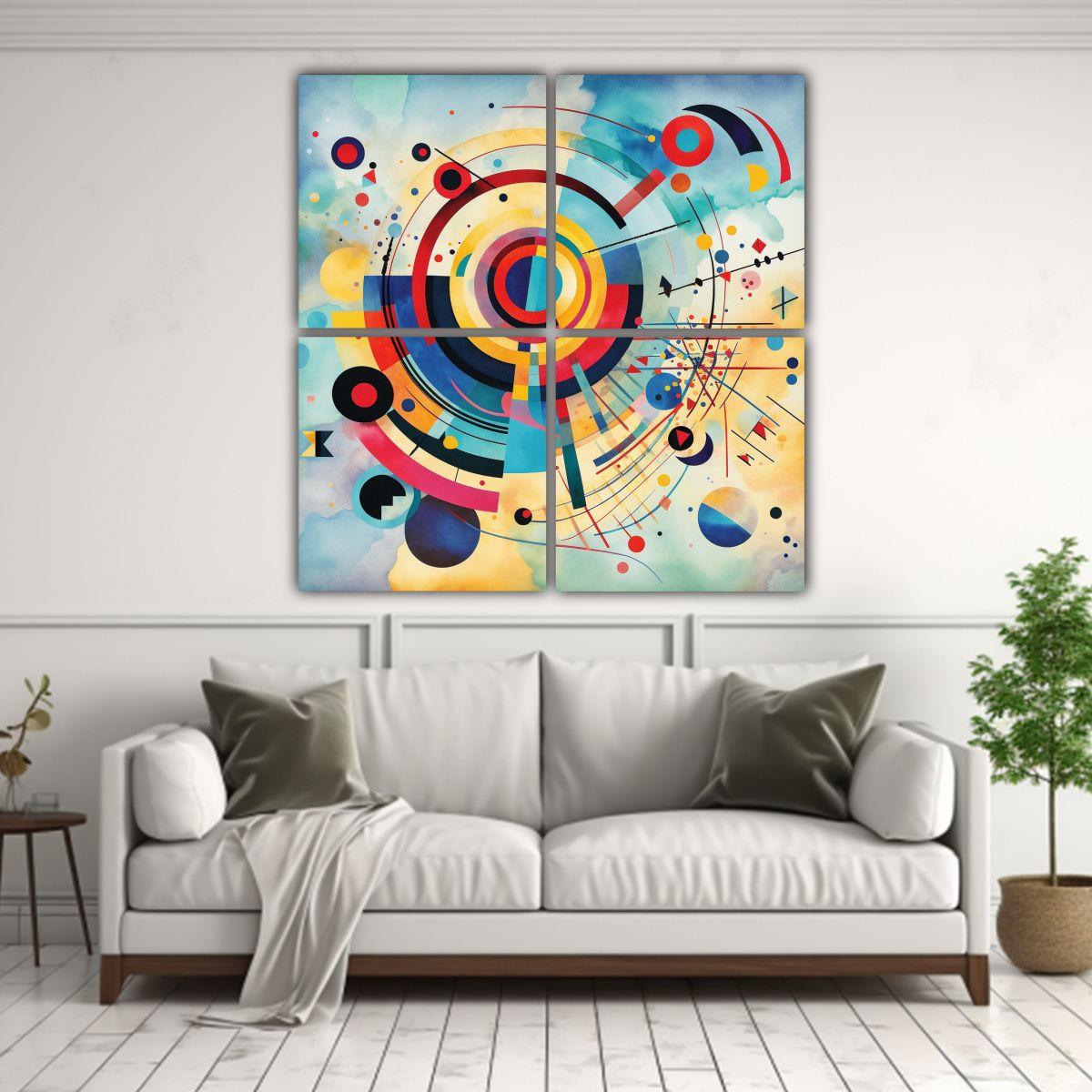 Cuadro Decorativo Abstracto Inspirado En Wassily 60x60 Cm-2