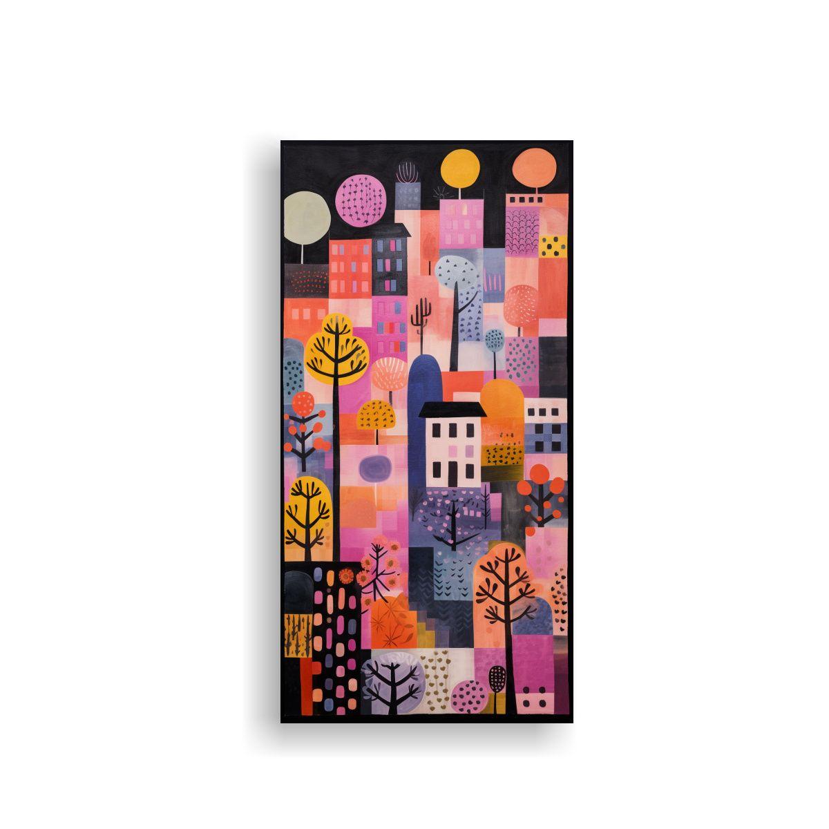 Cuadro Expresión Alegre Marimekko Y Paul Klee 30x60cm-0