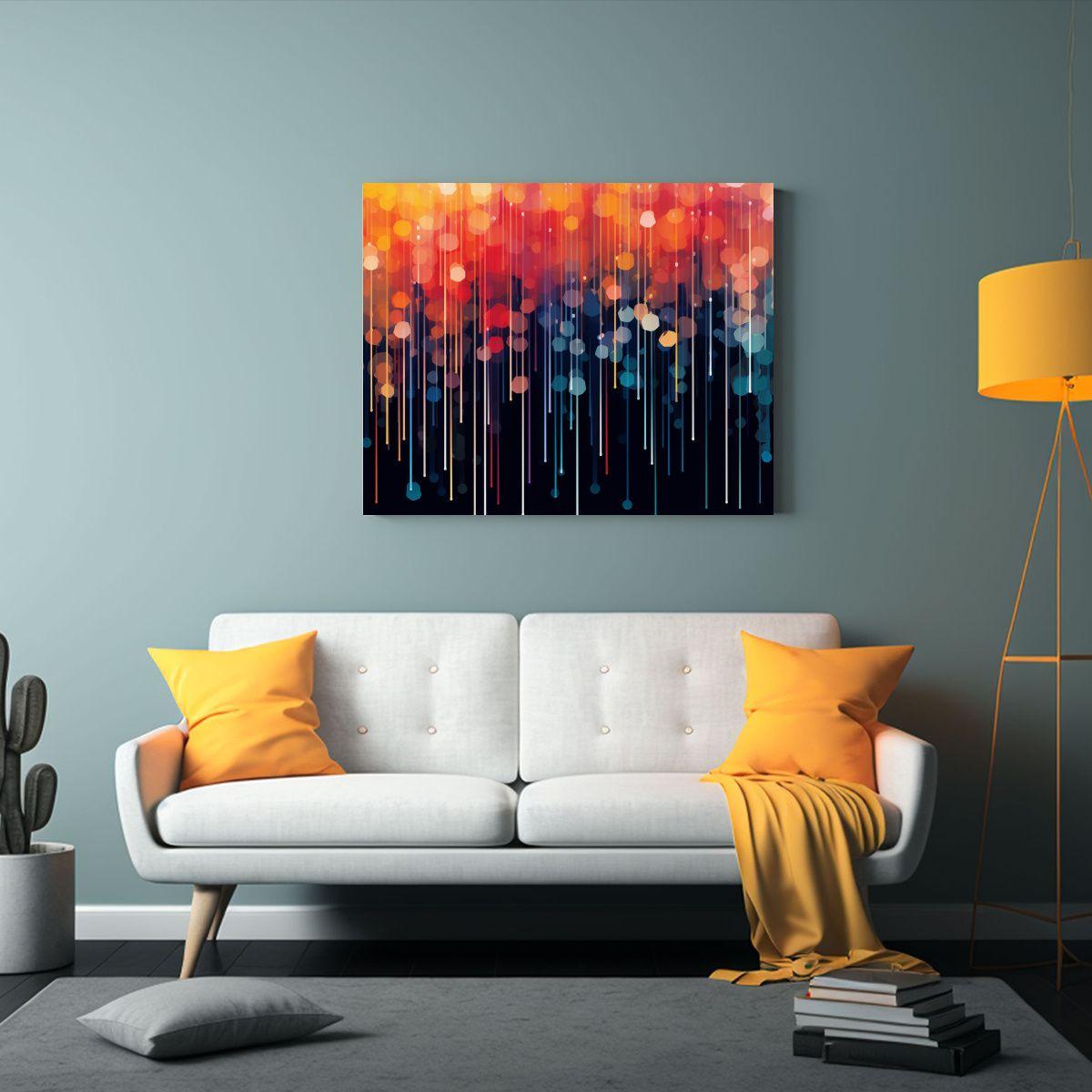 Cuadro Abstracto Diseño Gráfico Lienzo Tela 60x40cm-2
