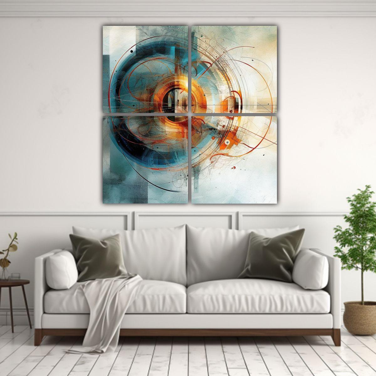 Lienzos Estilo Galería: Abstracciones Cuánticas 200x200 Cm-2