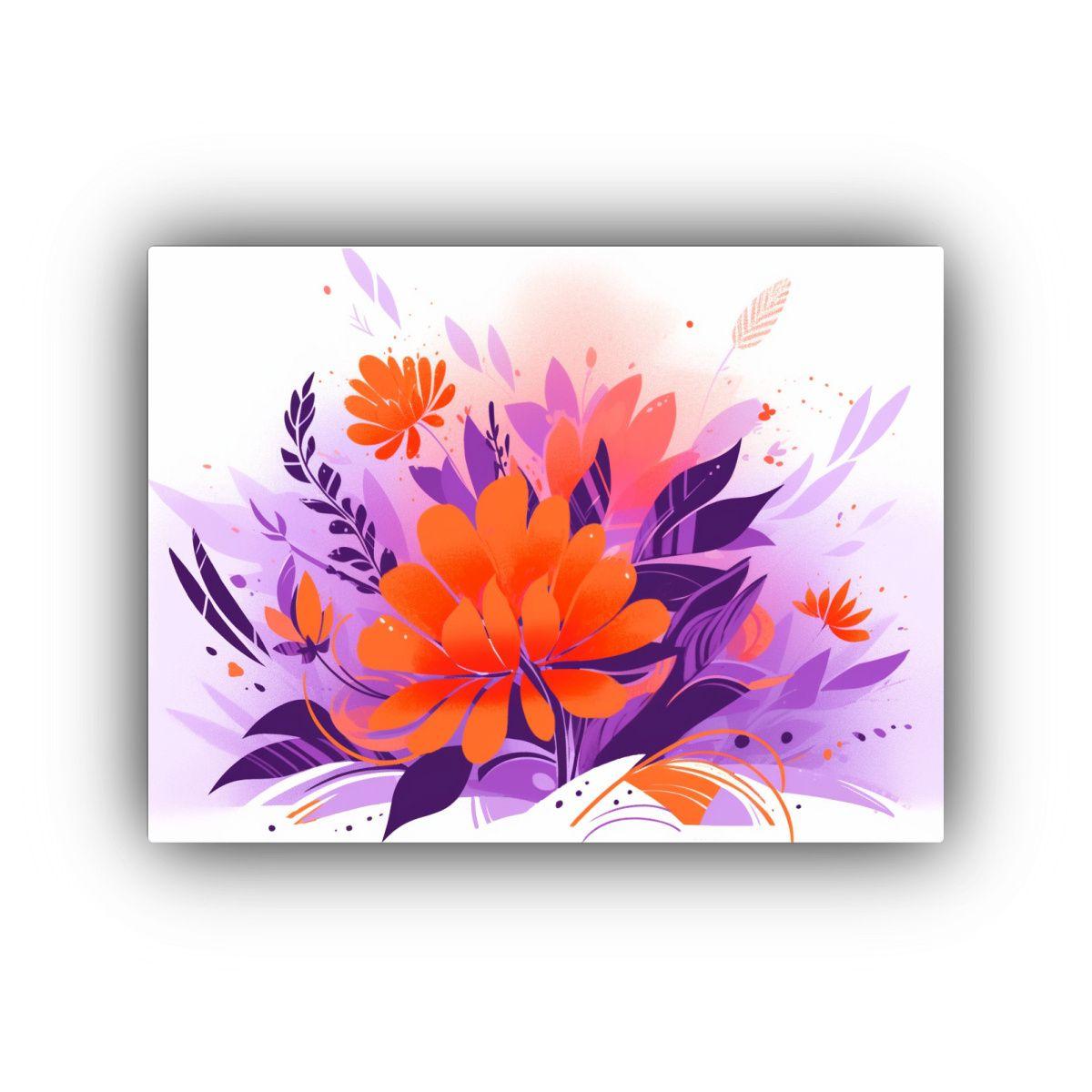 Cuadro Horizontal Visión Púrpura Y Naranja Atmósfera Neon 50x40cm-0