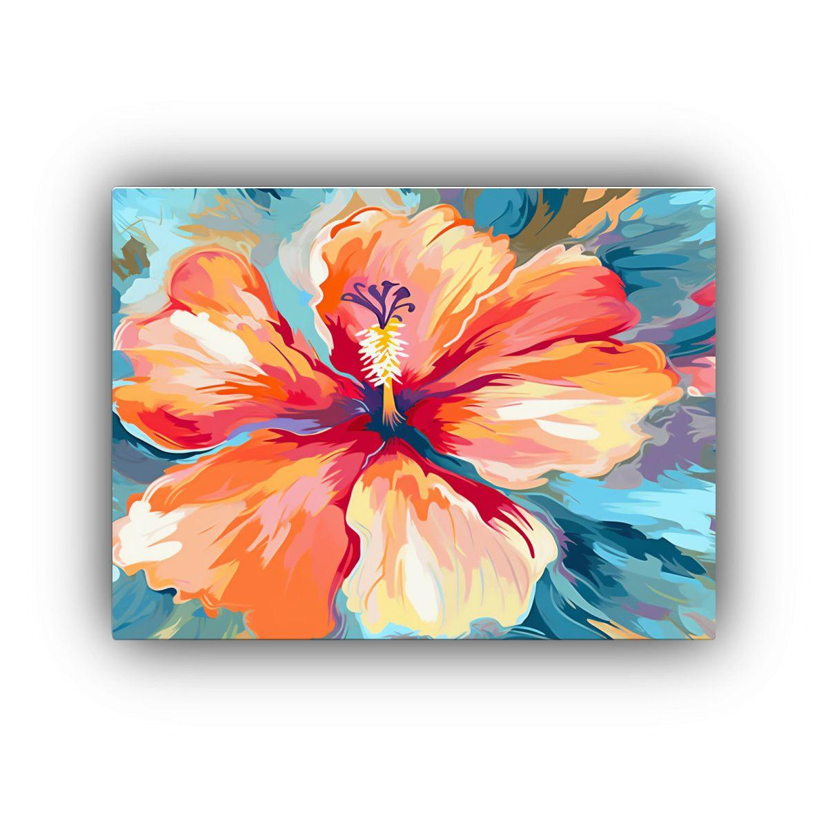 Cuadro De Hibisco Abstracto Estilo Art Deco 90x60cm-0