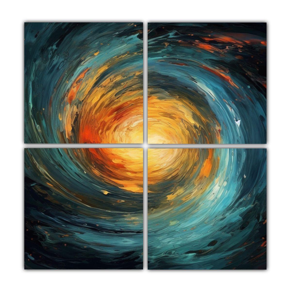 Pintura Decorativa Armonía Cósmica Aislada Con 100x100 Cm-0