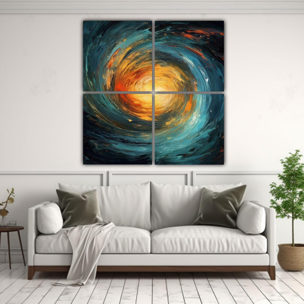 Pintura Decorativa Armonía Cósmica Aislada Con 100x100 Cm-2