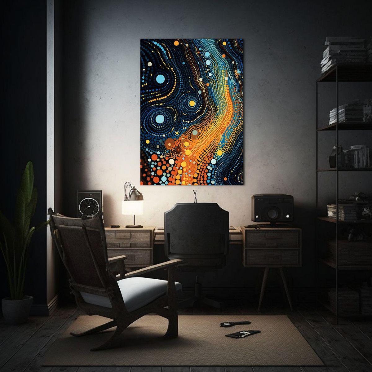 Cuadro Geométrico Aborigen Intenso Con Arte 20x30cm-2
