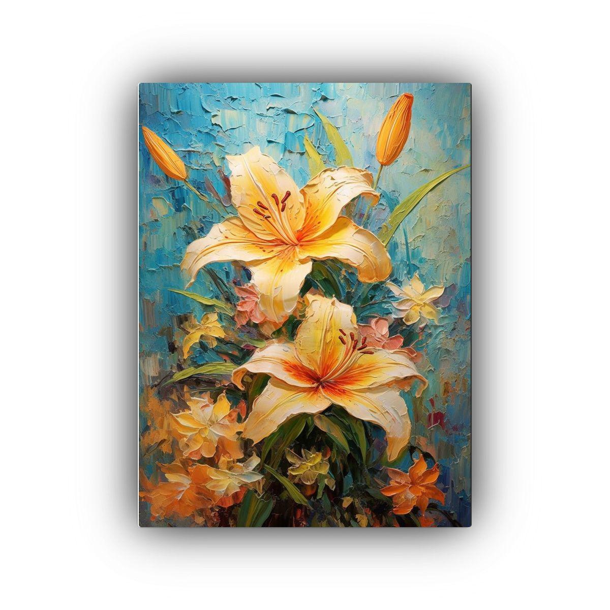 Cuadro De Regalo Aydin Lily Colorido Con Pigmento 50x75cm-0