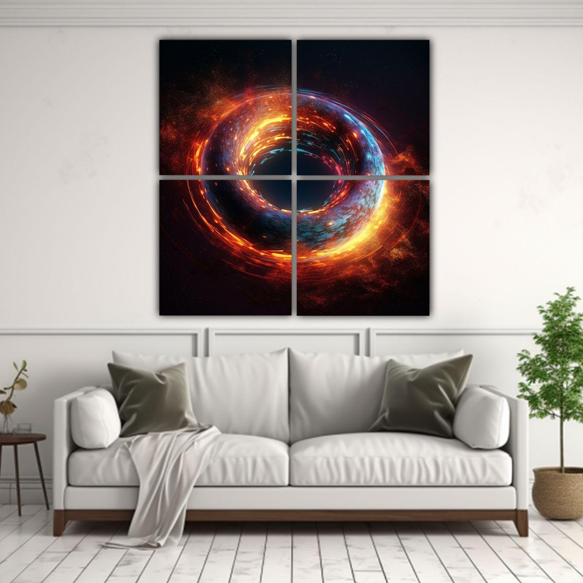 Pintura Decorativa De Chen Vibrante Con Anillo 200x200 Cm-2