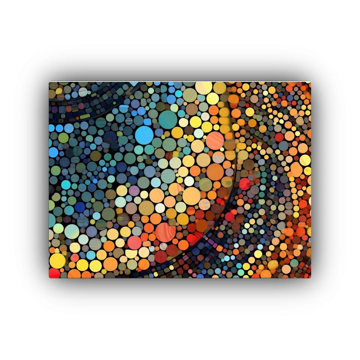 Pintura De Pared Abstracta Con Círculos En Mosaico Fino 40x30cm-0