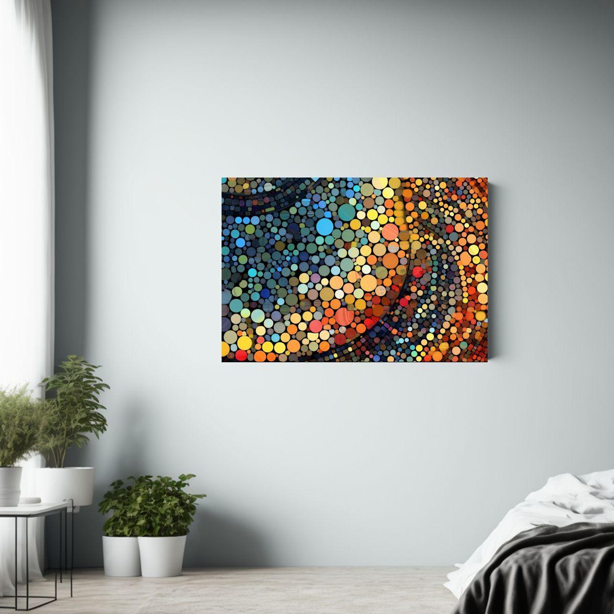 Pintura De Pared Abstracta Con Círculos En Mosaico Fino 40x30cm-2