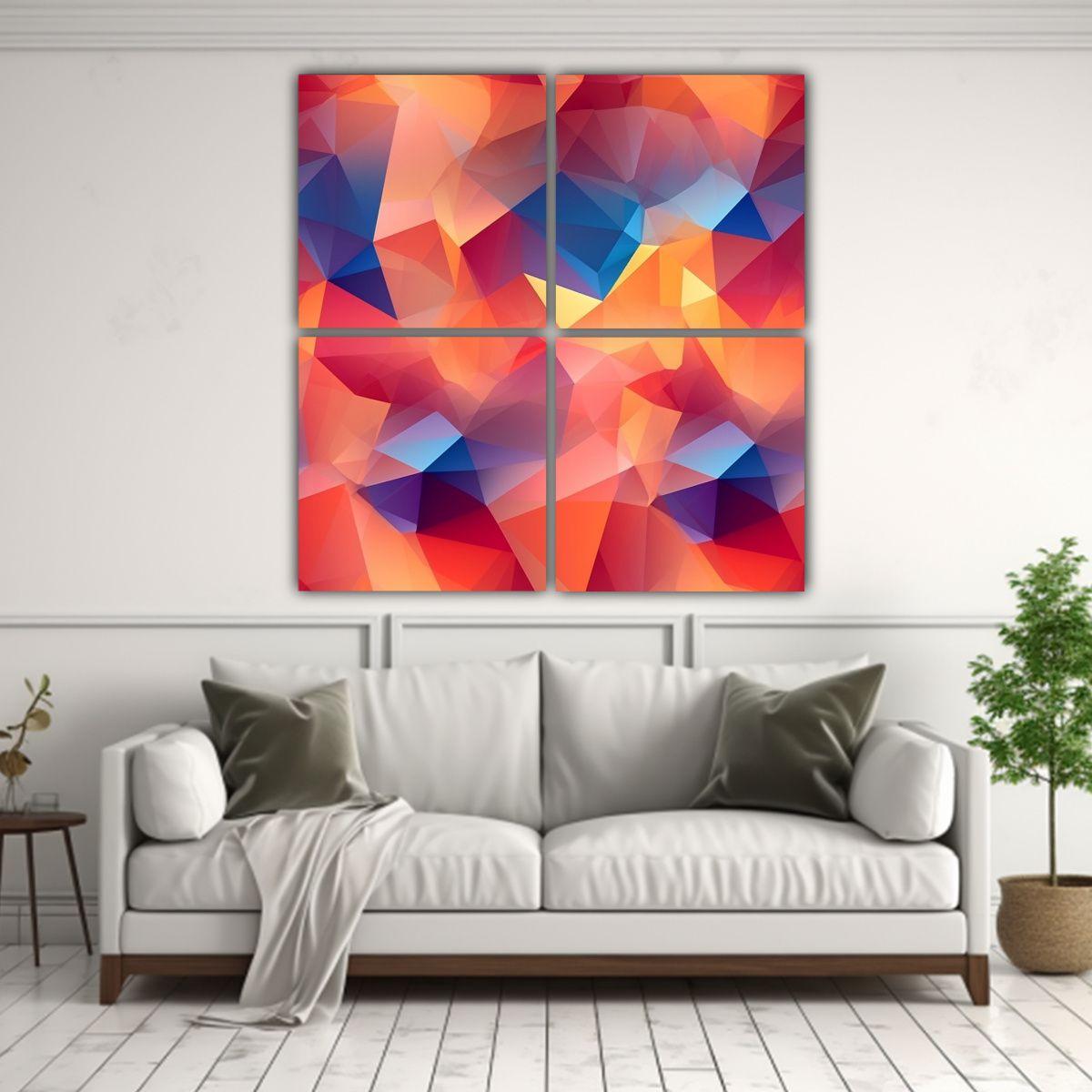 Cuadro Inspirador Polígono Low Poly Patrón 180x180 Cm-2