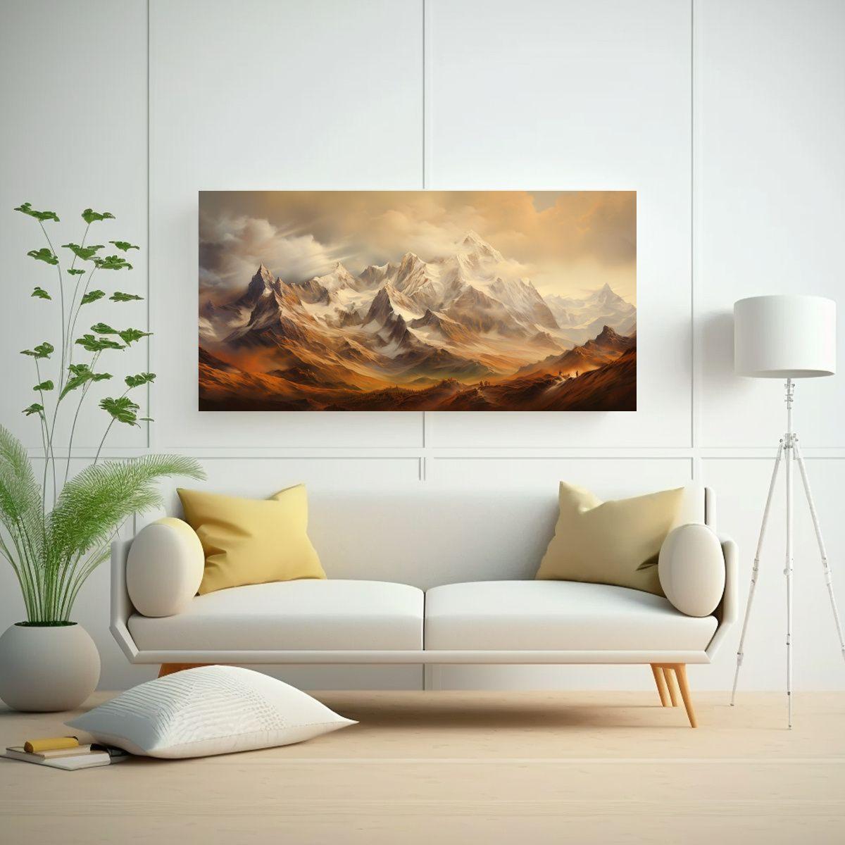 Paisaje Montañoso En Tonos Marrones Inspirador 40x20cm-2