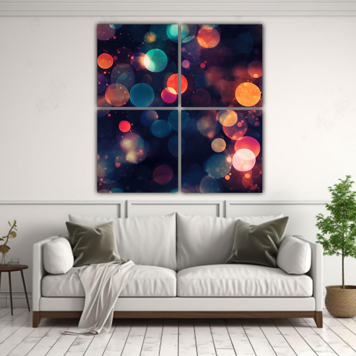 Cuatro Cuadros Fotografía Arte Urbano Bokeh 300 60x60 Cm-2