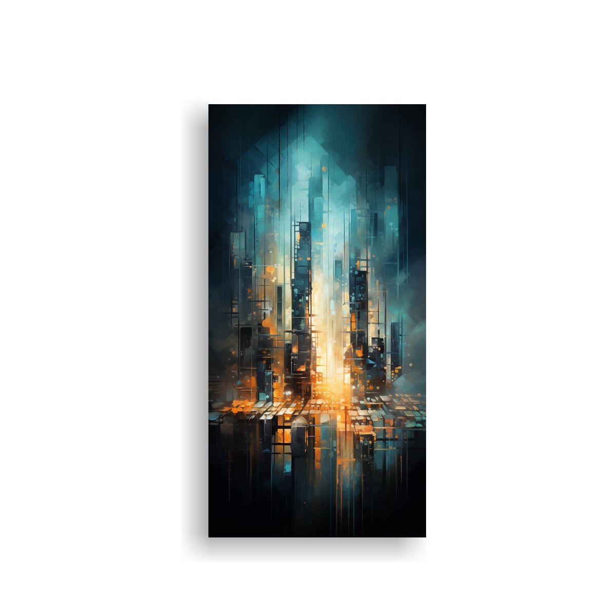 Cuadro De Decoración Abstracto De Ciudad Con Un 70x140cm-0