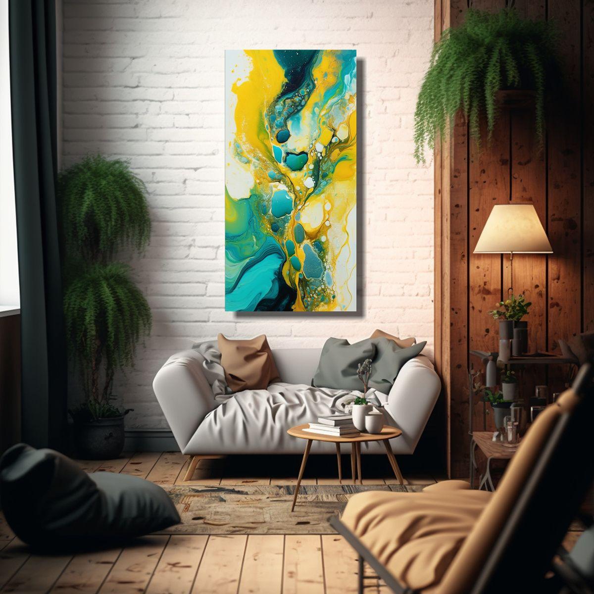 Pintura Decorativa China En Bastidor: Técnica Lin 40x80cm-2