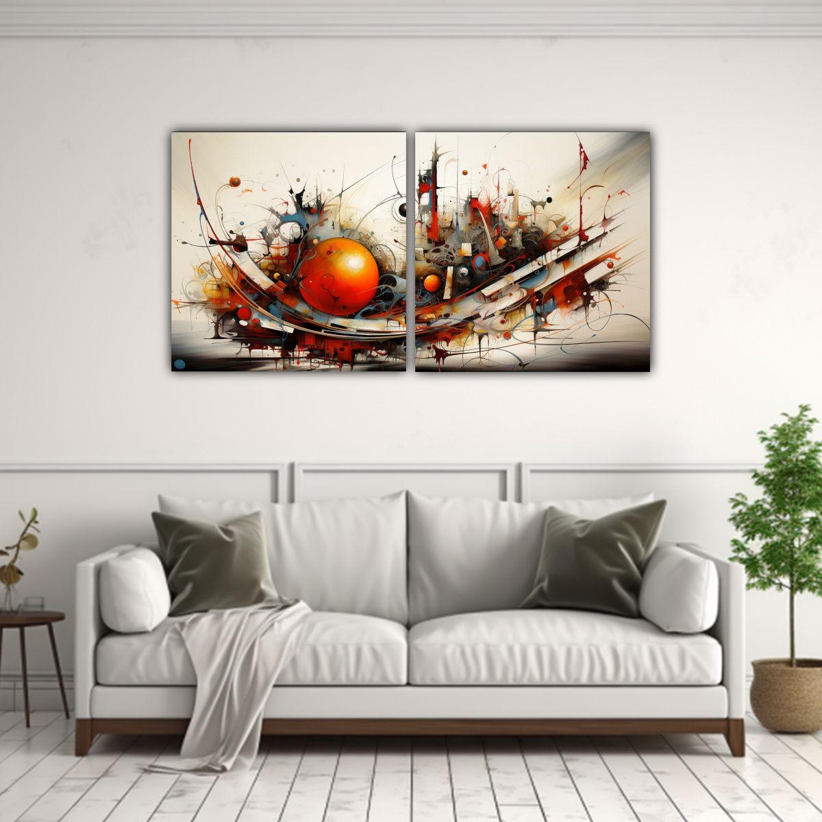 Cuadros Abstractos De Lienzo: Impacto Visual Y 40x20 Cm-2