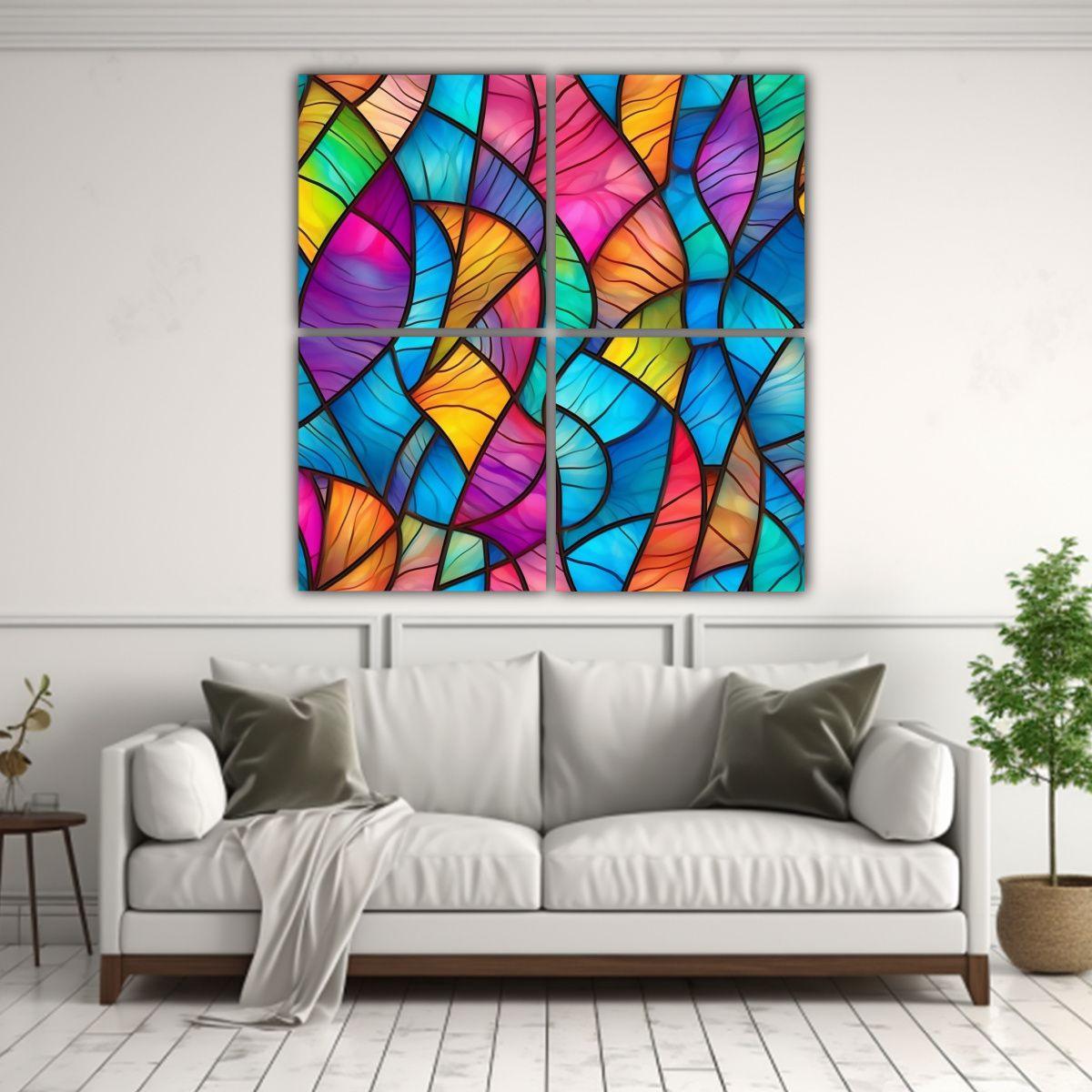 Patrón Vidriera Colorido De Impacto: 4 40x40 Cm-2