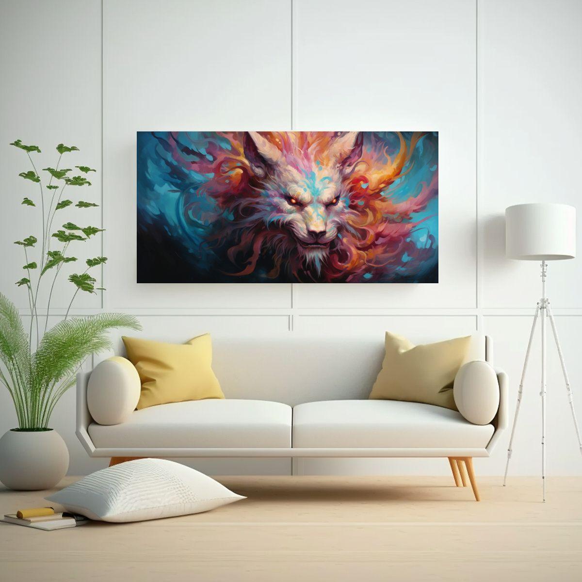 Lienzo Cuadro Colorida Estilo Pintura Al Estilo 100x50cm-2