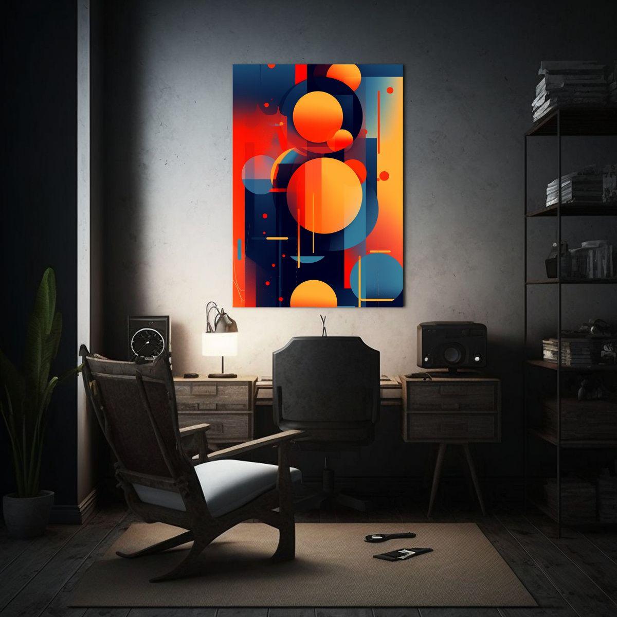 Mural Abstracto En Lienzo Al Estilo Digital Como Decoración 40x60cm-2