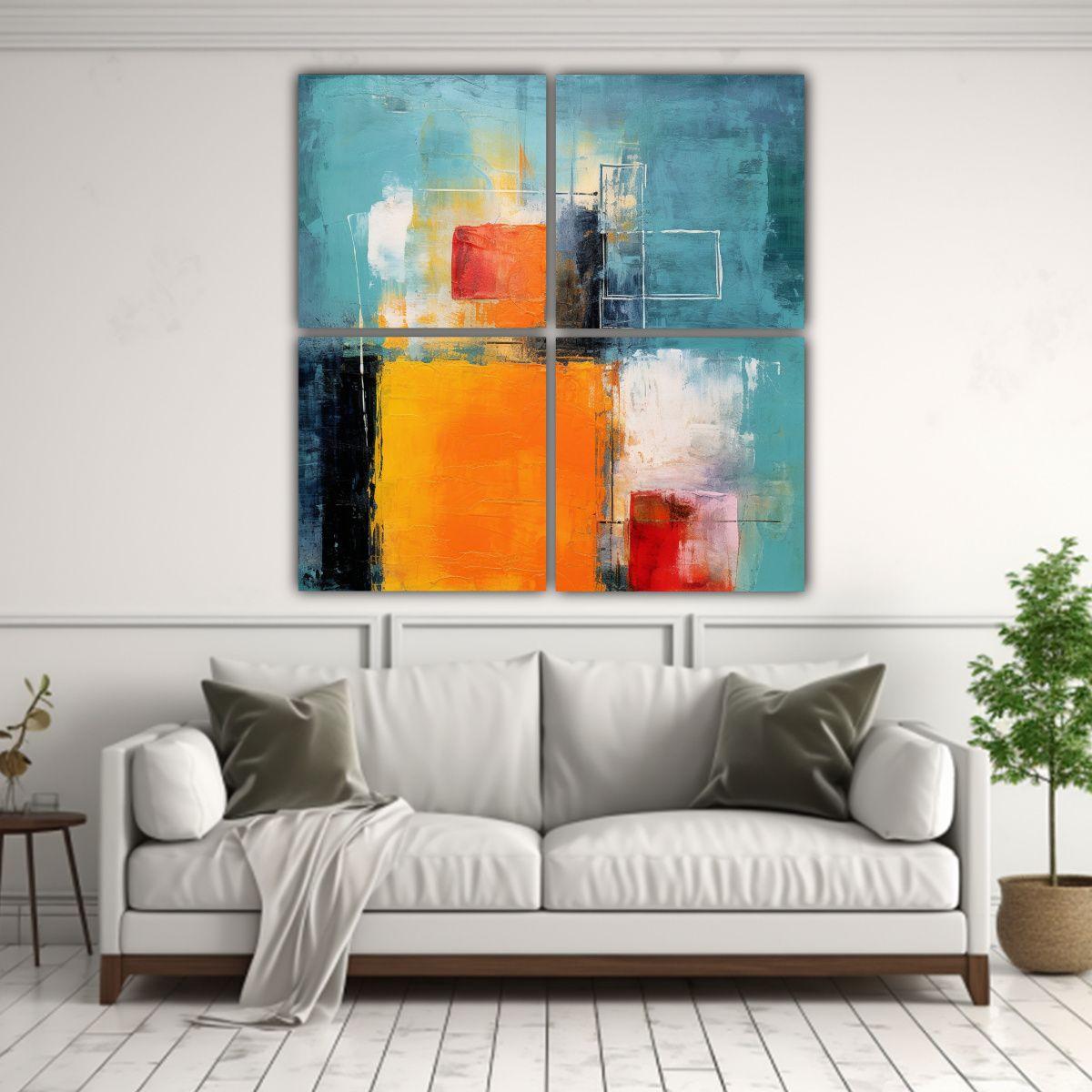 Cuadros Invierno Abstractos Estilo Rothko En 180x180 Cm-2