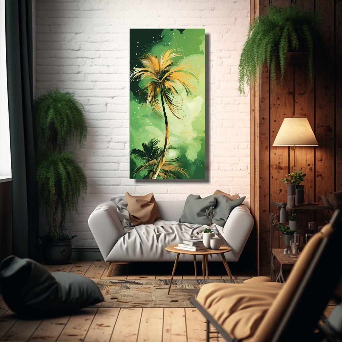 Pintura Decorativa De Lienzo Creativo Estilo Palma 20x40cm-2